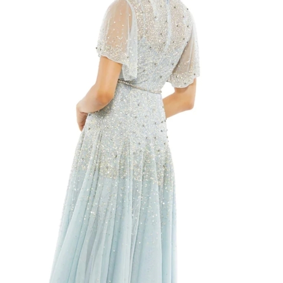 Mac duggal 93655 Grey 10 NWT, MOB perfect Cap Sl Aline - Picture 3 of 8